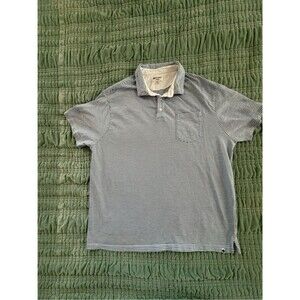 Sperry Men's Blue and White Thin-Striped Polo-XXL